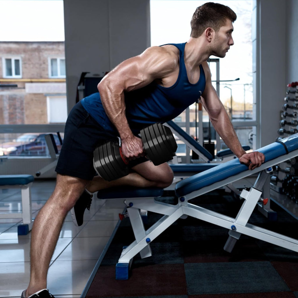55LB Adjustable Dumbbell Set with Anti-Slip Handle Y58577