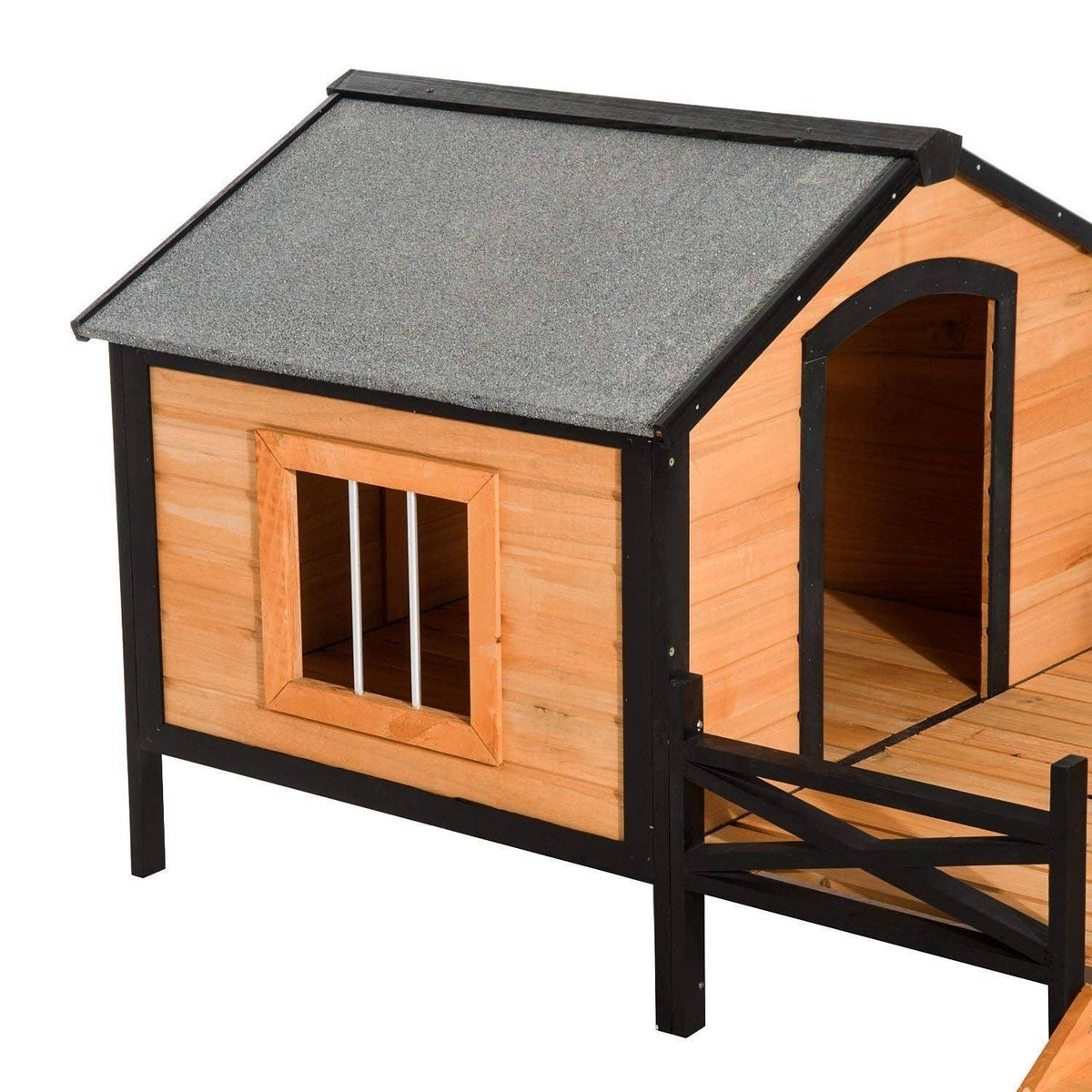 Covered Elevated Dog House with Porch X566924