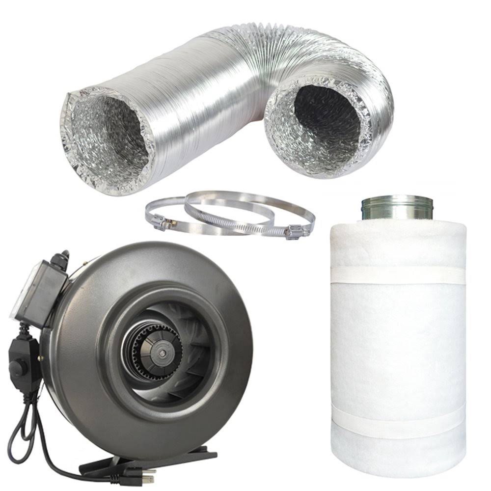 8-Inch Centrifugal Inline Duct Fan with Carbon Filter and Aluminum Ducting J300729