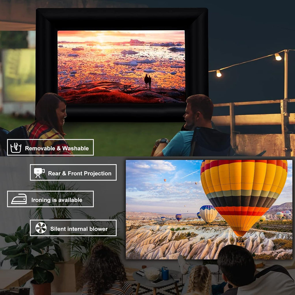 16.5FT Inflatable Outdoor Movie Screen with Air Blower and Carry Bag P1197