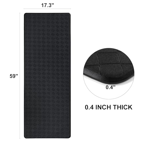 Grey Cushioned Anti Fatigue Kitchen Mats 2 PCS, 17.3"x 28"+17.3"x 47" Z3429