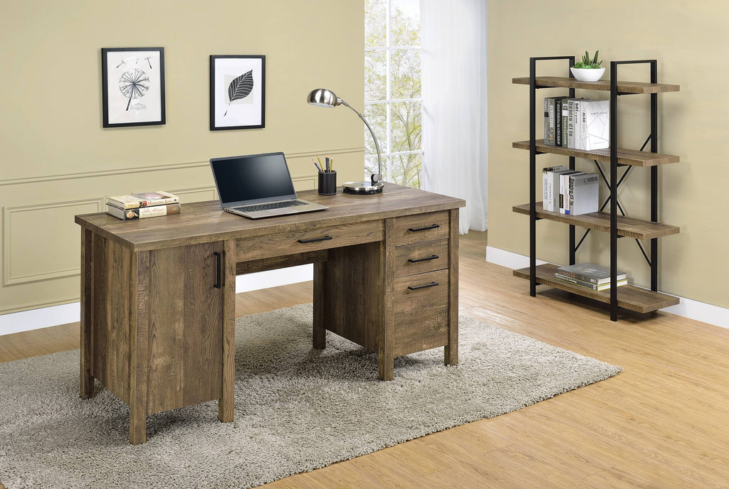 Rustic Oak Bookcase V30858