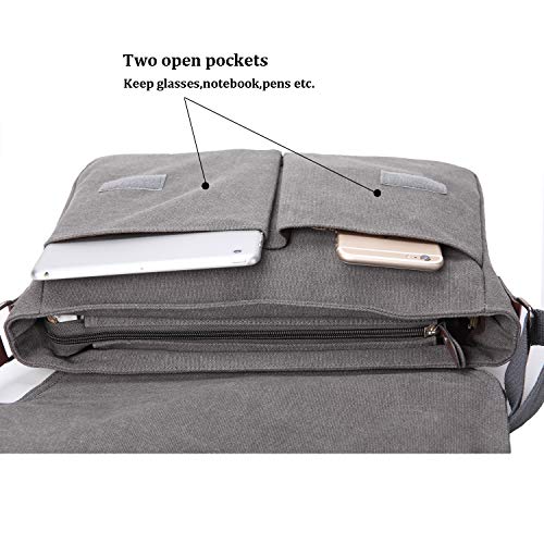 Canvas Messenger Bag 13.5" Laptop Bags (Coffee) H91734