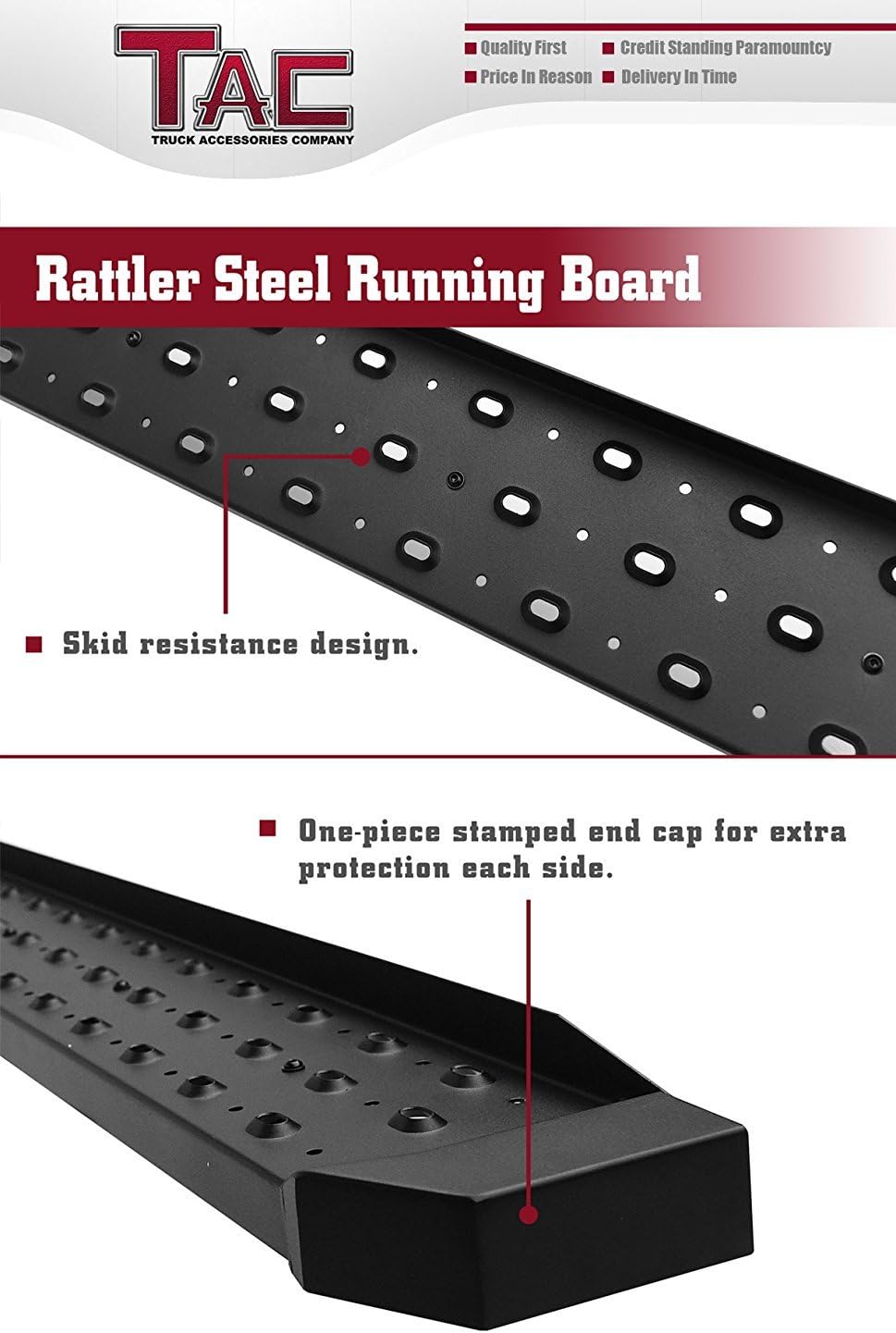 Black Rattler Steel Side Steps 2pcs D880993