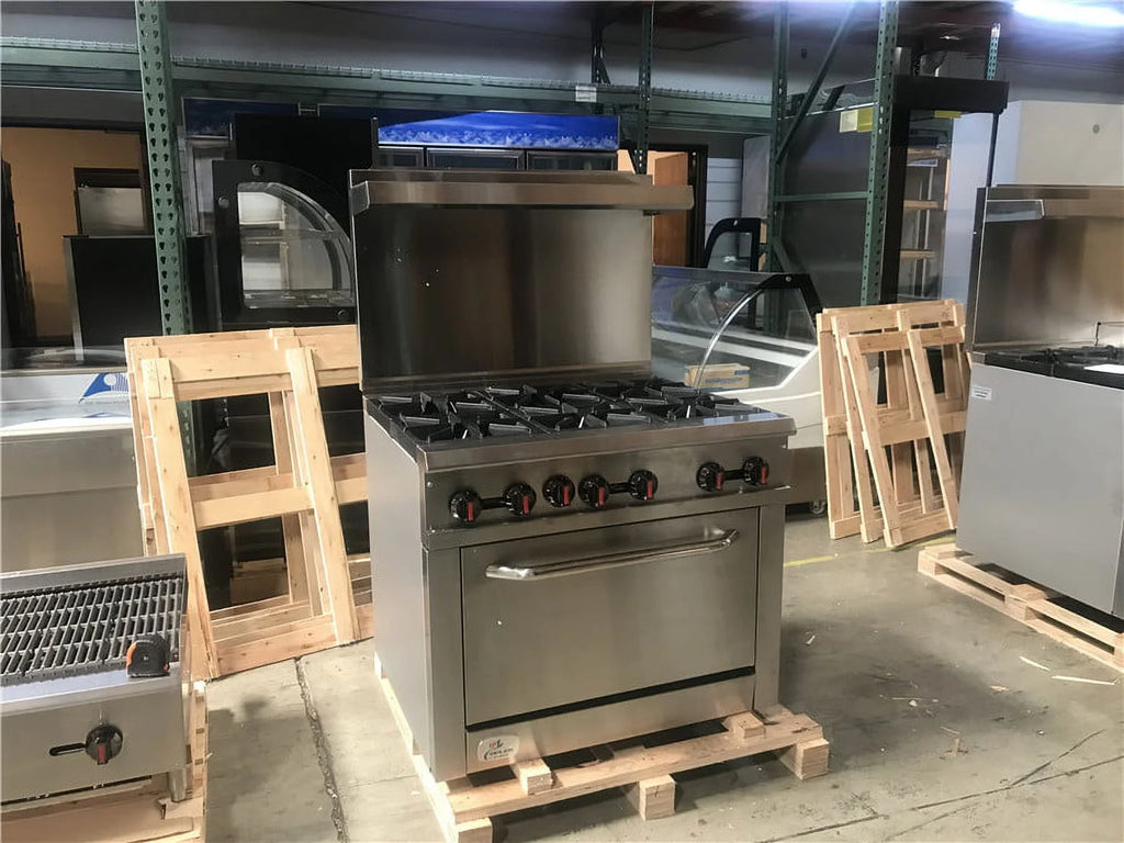 6 Burner Commercial Range and Oven, Stainless Steel, 211000 BTU W503838
