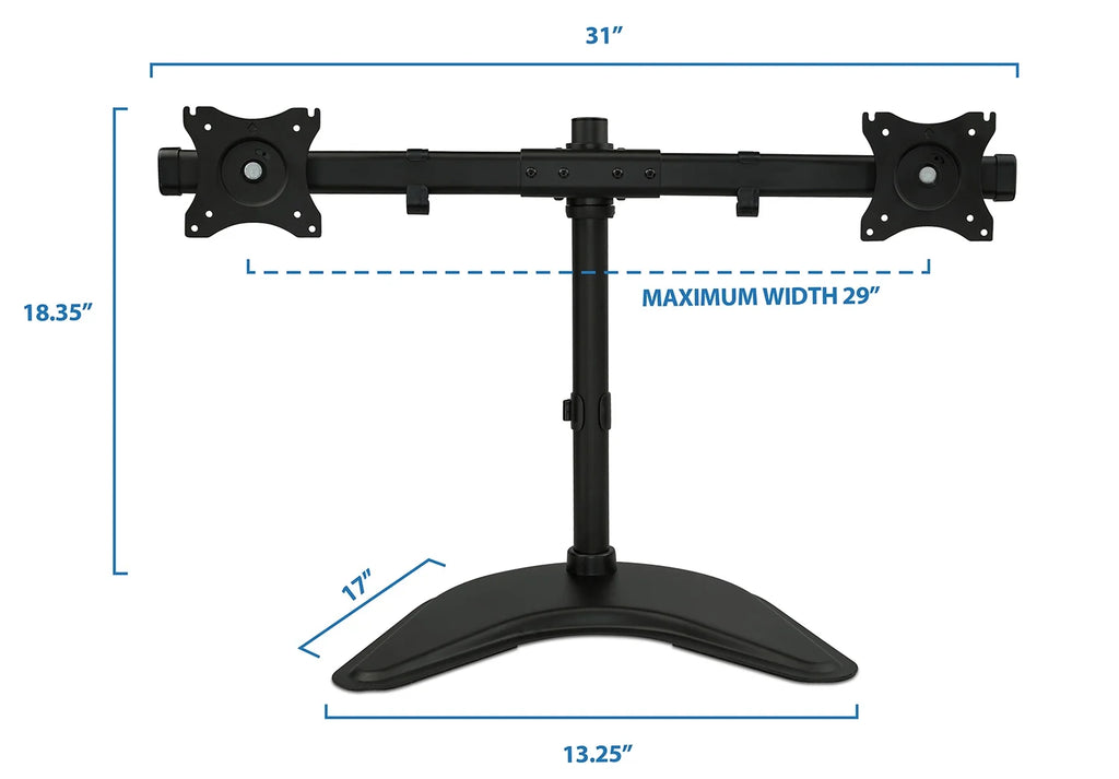 Free Standing Dual Monitor Stand for Two 19-27 Inch Computer Screens Q119611