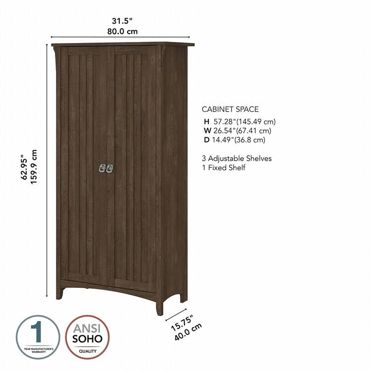 Ash Brown Tall Storage Cabinet with Doors I94137
