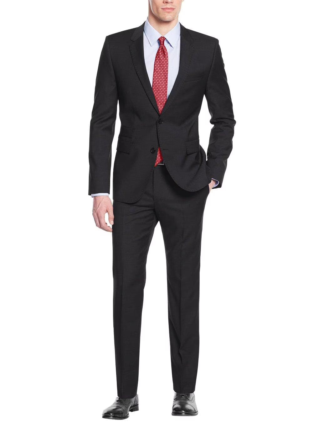 Black Two Button Men's Suit Jacket L7892