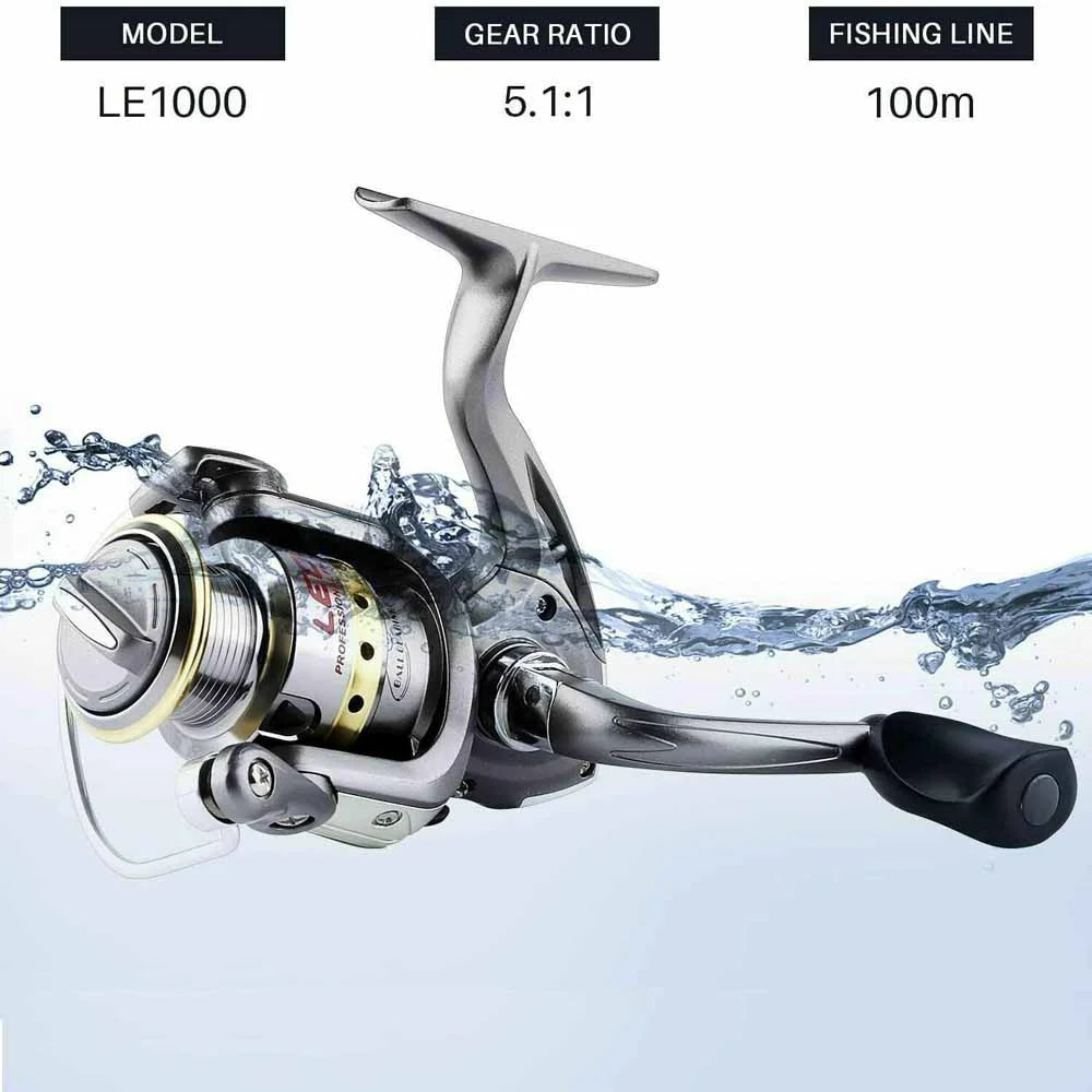 Telescopic Fishing Rod Spinning Reels Combos Full Kit with Bag 100M Line H9353