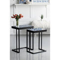 Indigo and White Accent Tables, Set of 2 U91636