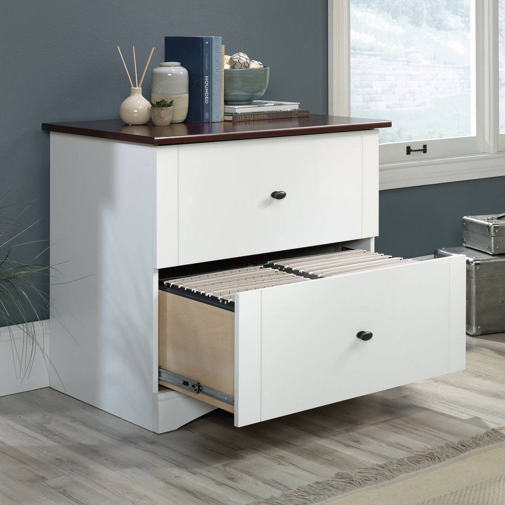 Soft White Engineered Wood Lateral Filing Cabinet Y229145