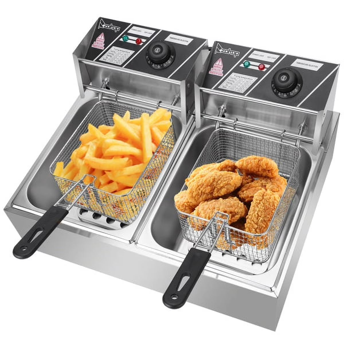 5000W 110V 12L Stainless Steel Double Cylinder Electric Fryer X585066