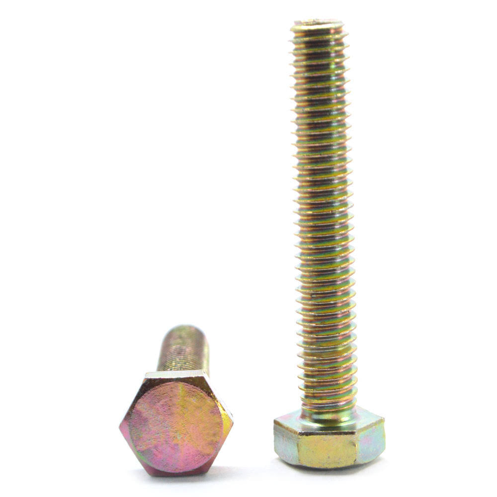 1/4-20 x 8 Coarse Thread Grade 8 Hex Tap Bolt Alloy Steel Yellow Zinc Plated K7352
