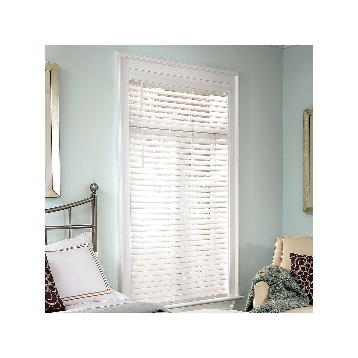White 31.25X72 Faux Wood Cordless Blind W429