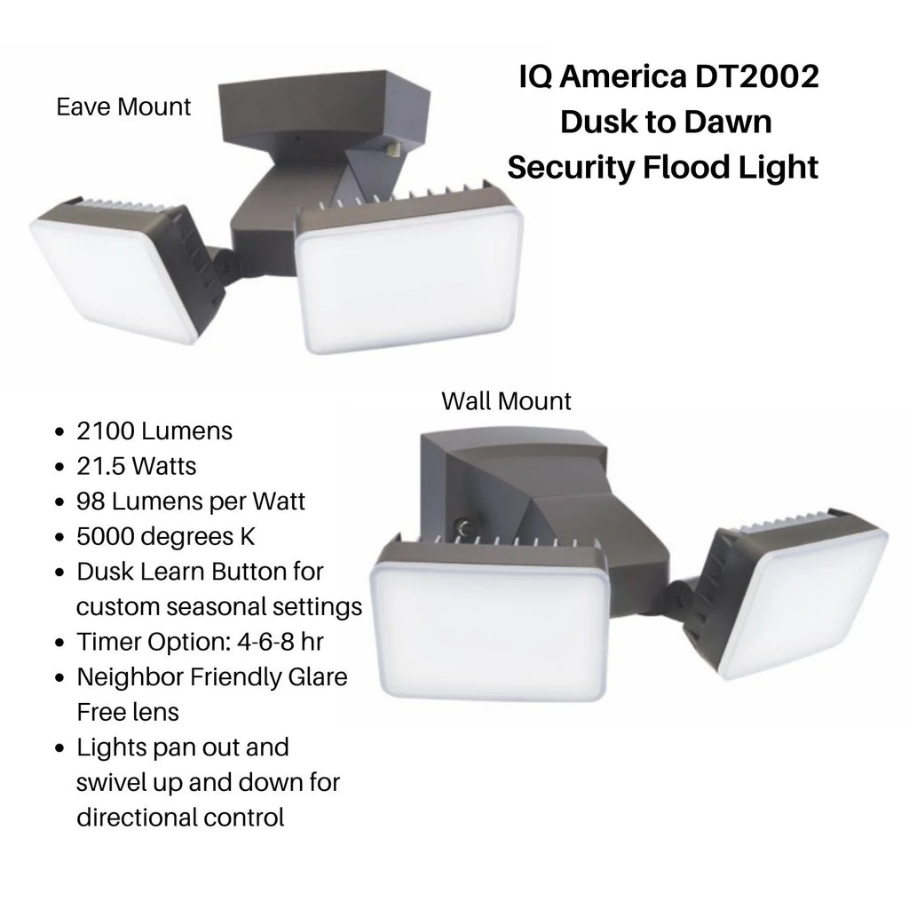 Dusk-to-Dawn Security Flood Light with Timer, 2100 Lumen LED, Wall Mount Q6937