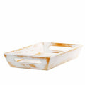 White Savon Violette Decorative Wood Tray N4858