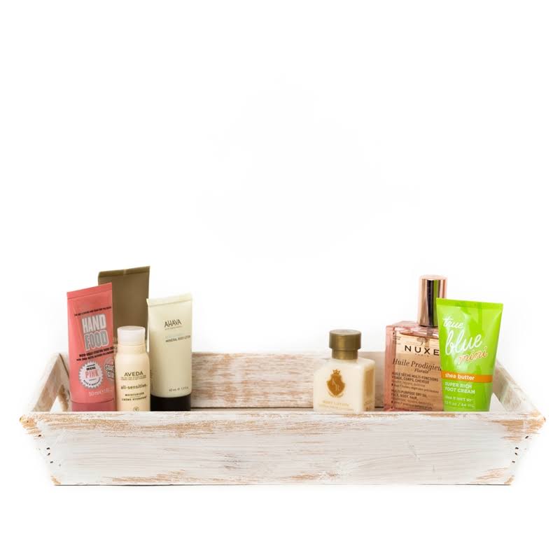 White Savon Violette Decorative Wood Tray N4858