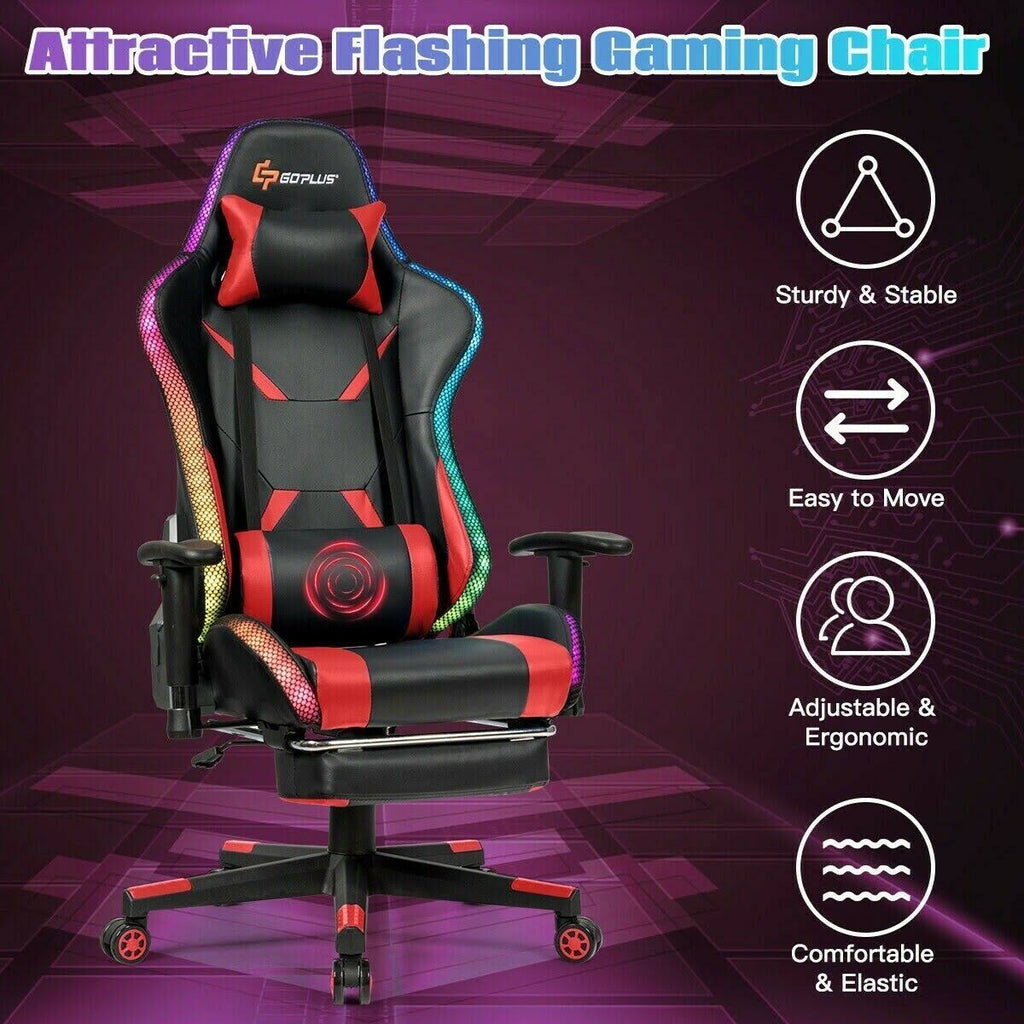 Red RGB LED Gaming Chair V415