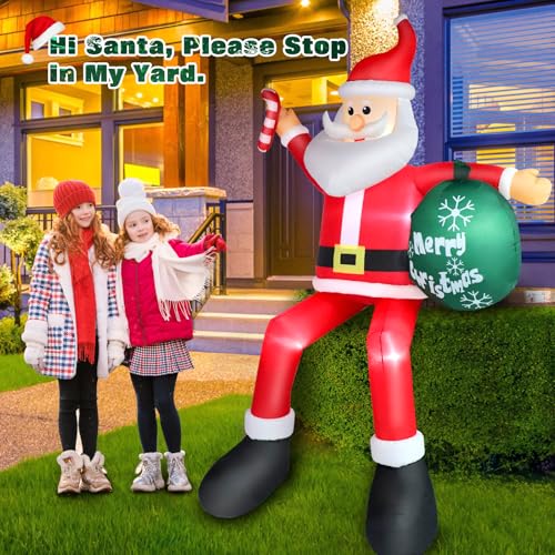 8 FT Blow Up Santa Claus with Gifts Bag Outdoor Decorations G728875