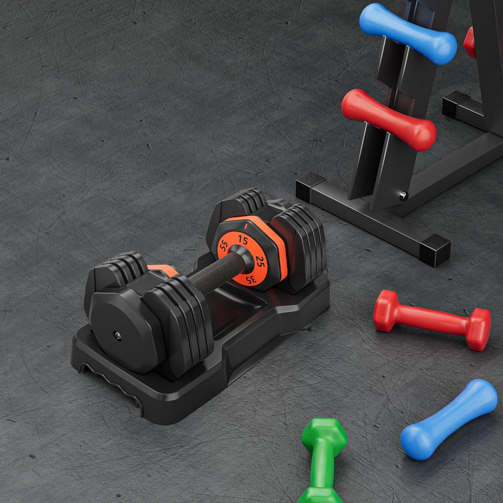 55LB Adjustable Dumbbell Set with Anti-Slip Handle Y58577