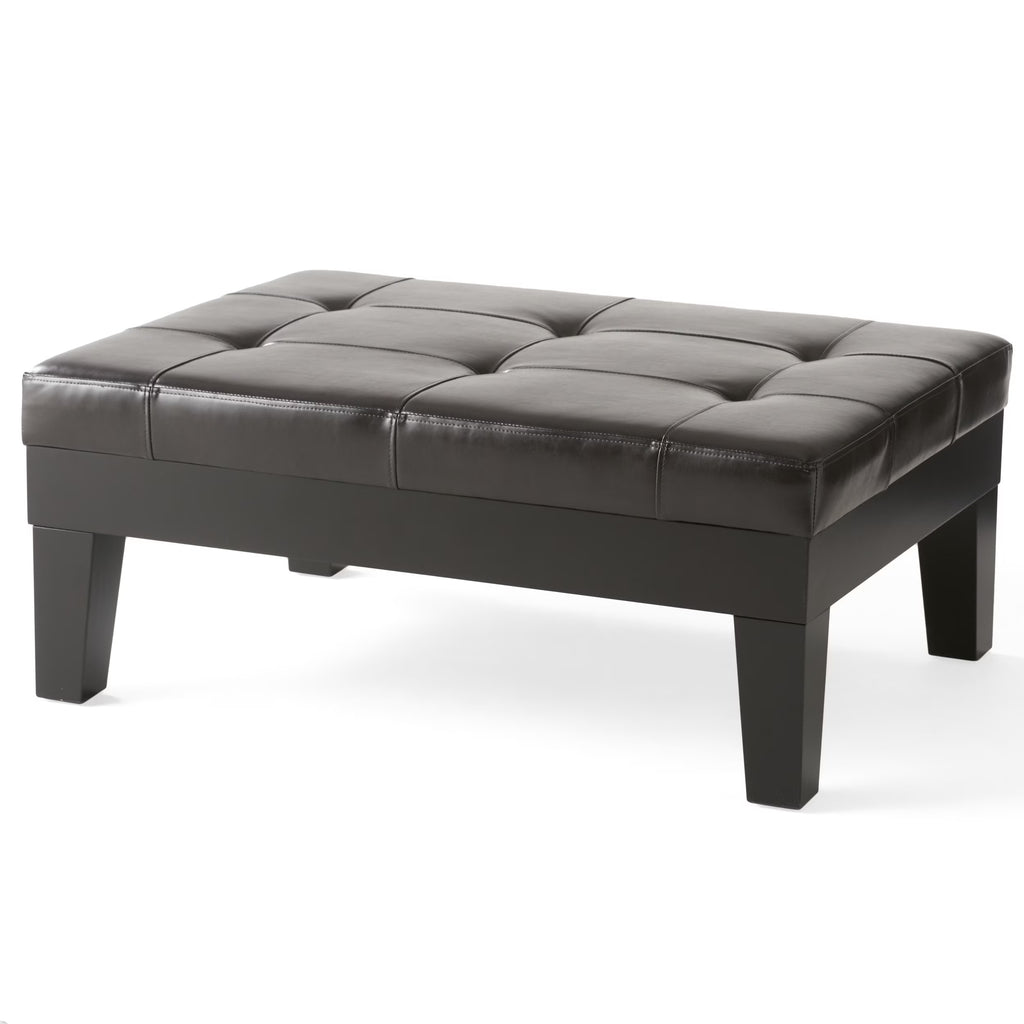 Dark Espresso Bonded Leather Storage Ottoman W310