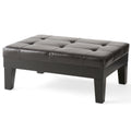Dark Espresso Bonded Leather Storage Ottoman W310