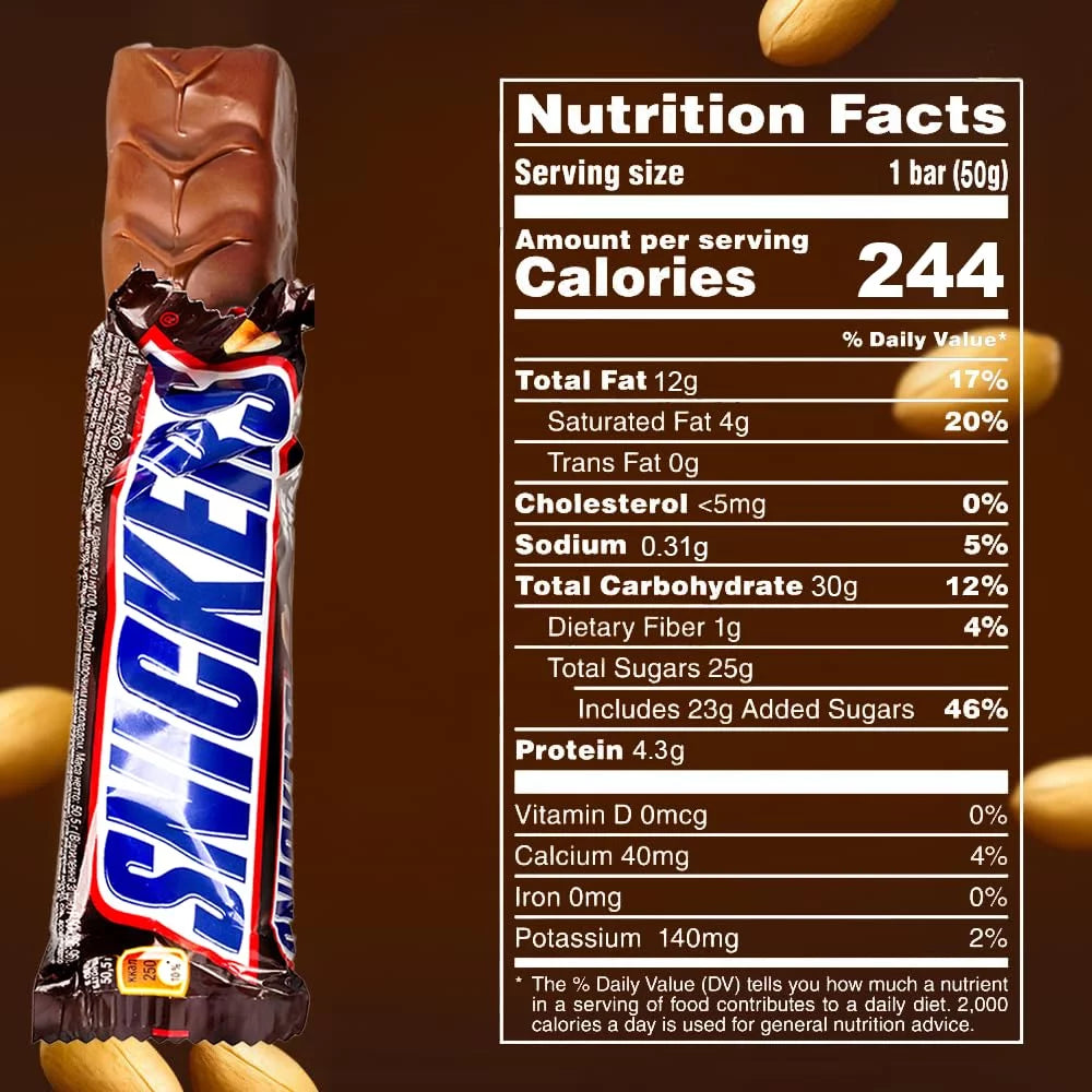 24 bars x 50g Chocolate Covered Caramel Peanuts Candy Bar X181