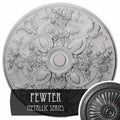 31 1/4x22OD x 2 1/4x22P Hand-Painted Pewter Ceiling Medallion J204464