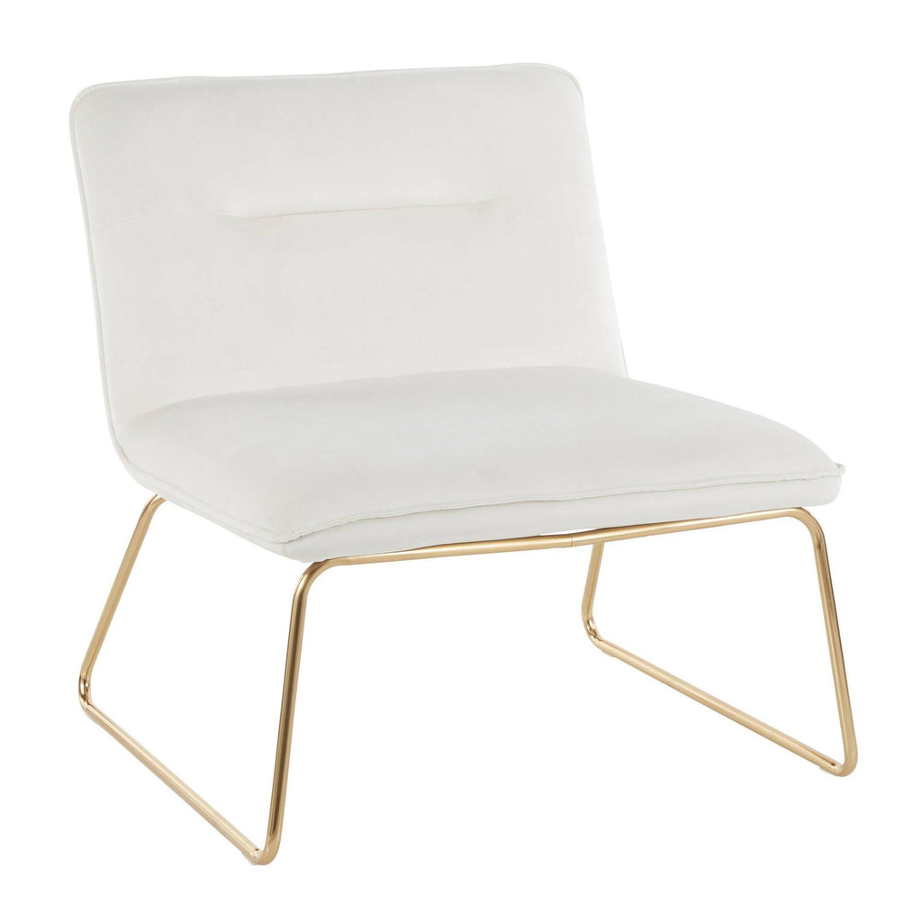 Cream Velvet Accent Chair M4903