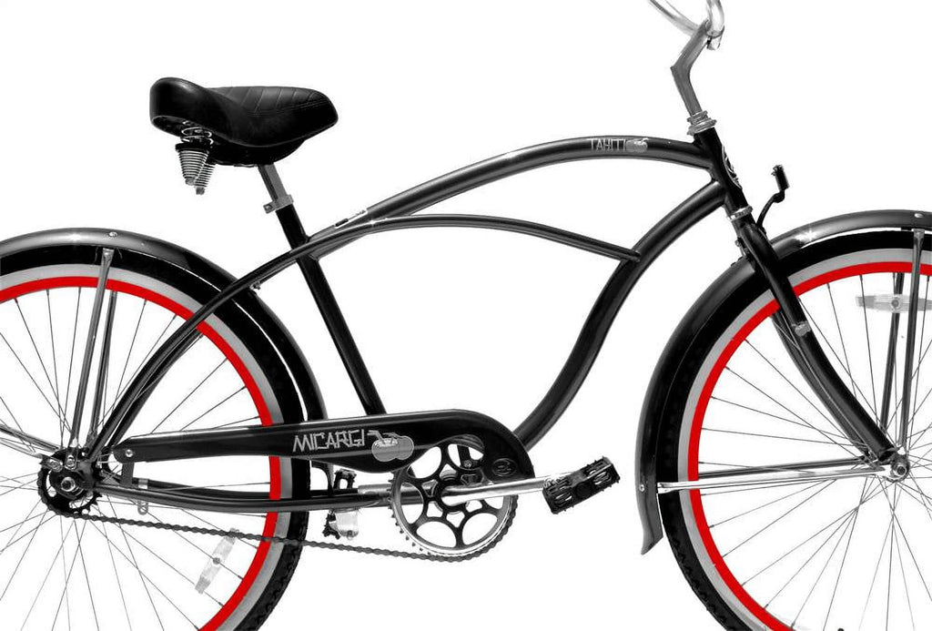 26" Beach Cruiser Coaster Brake Stainless Steel Spokes Alloy Red Rims Black/ Red G452984