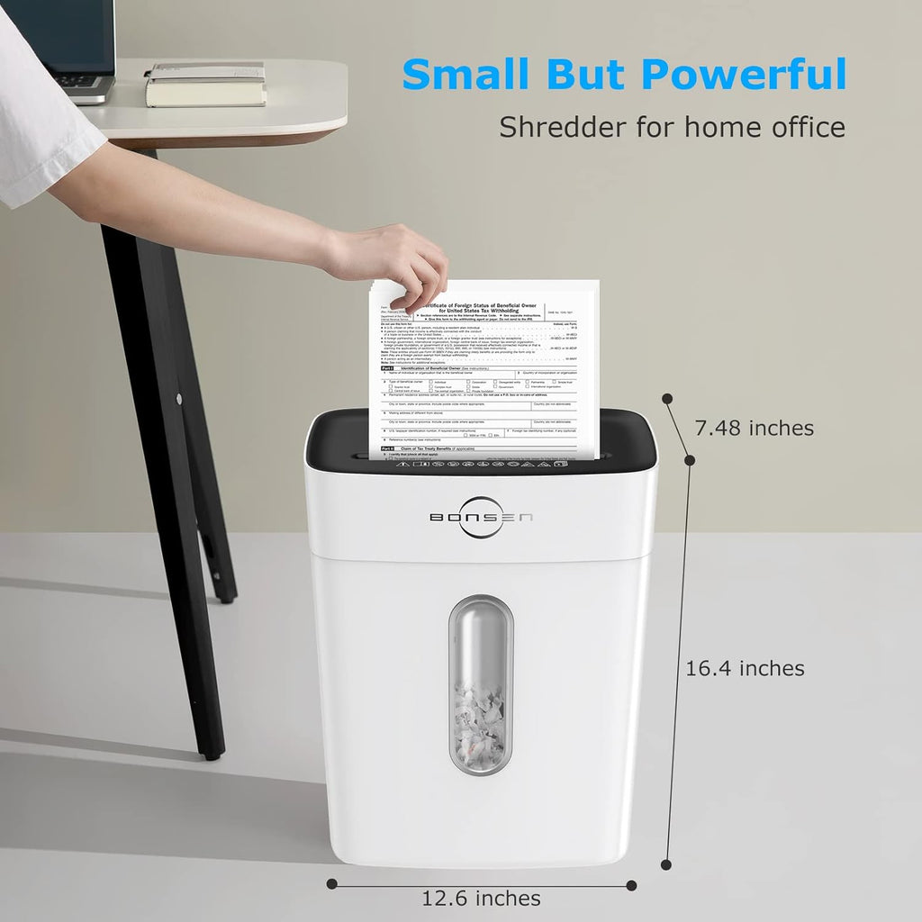 White 8-Sheet Cross-Cut Paper Shredder with Gallons Wastebasket, Pack of 2 K5060