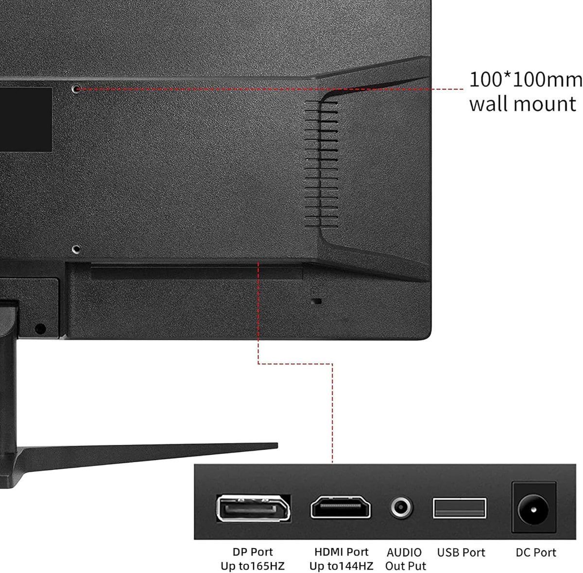 24 Inch FHD 165 Hz Gaming Monitor with FreeSync, VESA, DP & HDMI & USB T19553