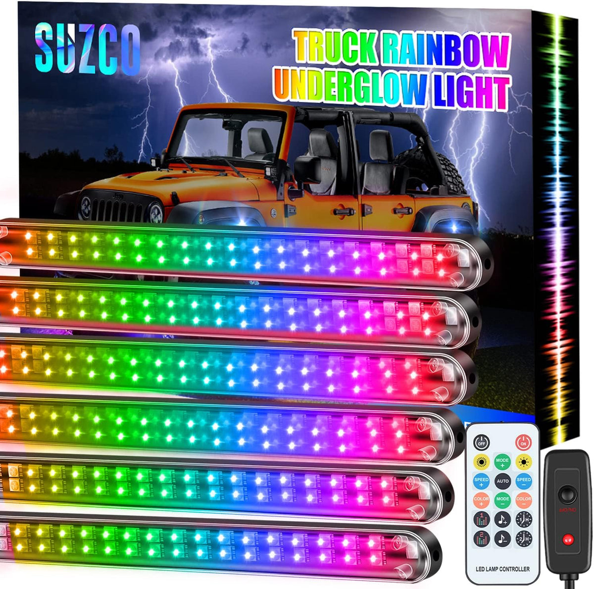 3-Pin 6PCS Car Double-Row Dreamcolor Underglow Lights Kit with APP IP68 12V Pack of 2 B8188