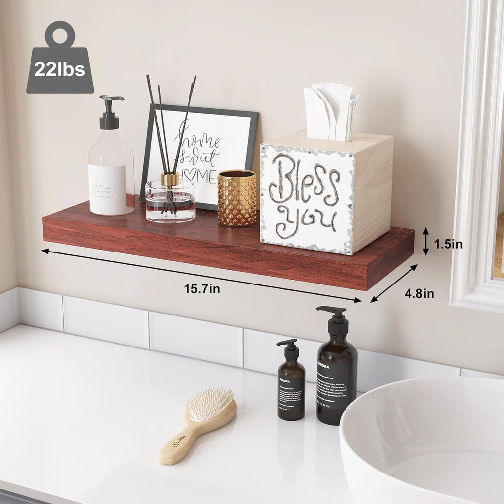 3 Pack Wall Mounted Shelves (Walnut) S59489