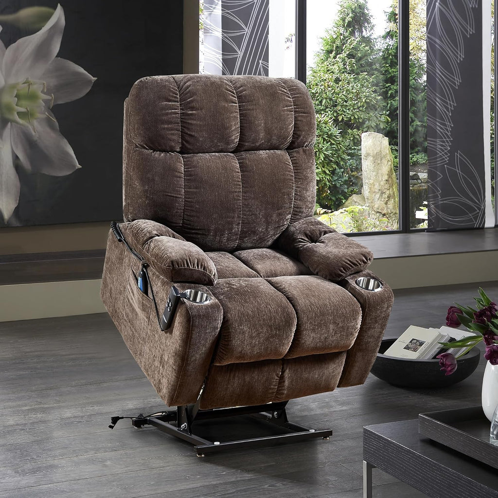 Brown Dual Motor Power Lift Recliner Chair D21861