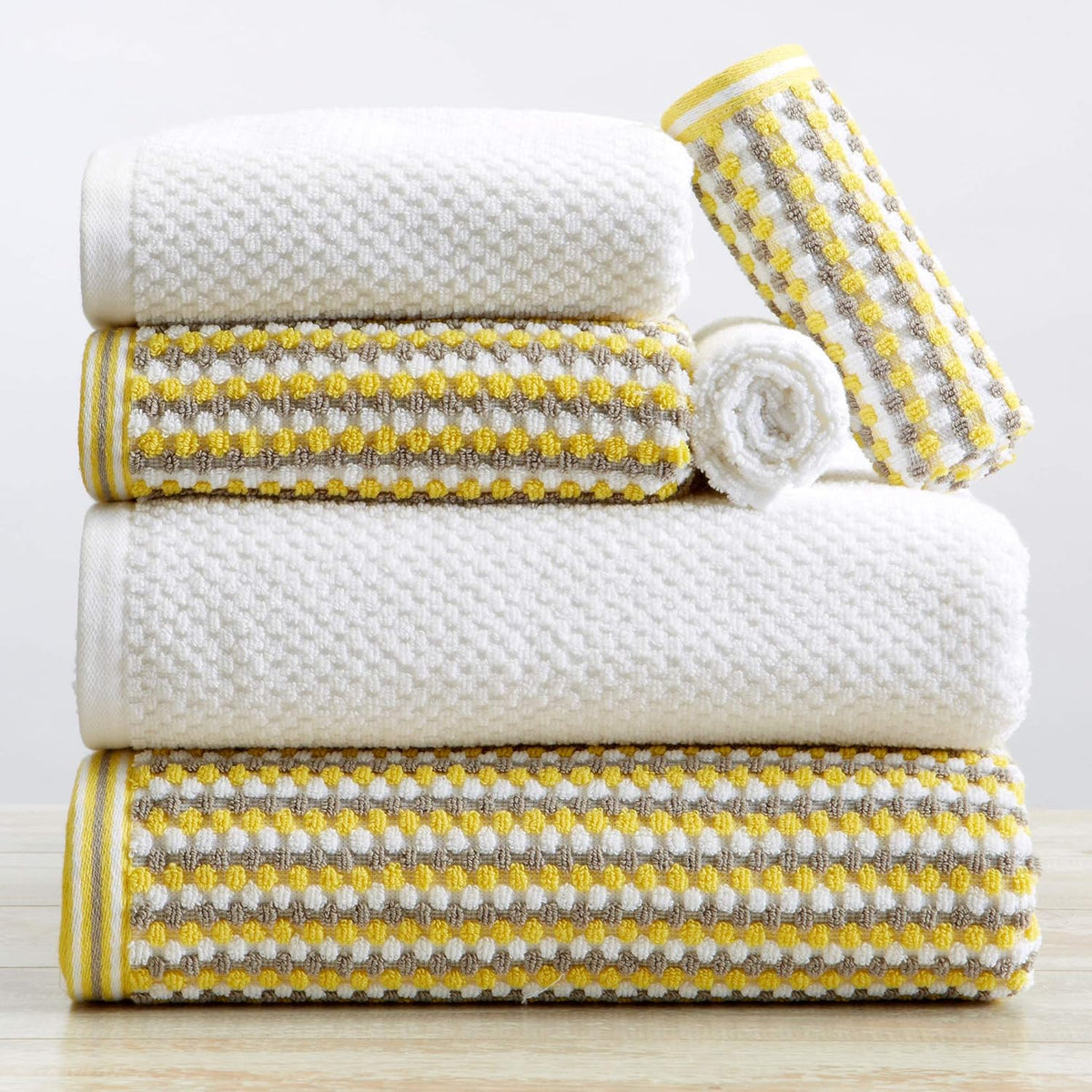 Light Grey Set of 4 Cotton Quick-Dry Bath Towels U24873