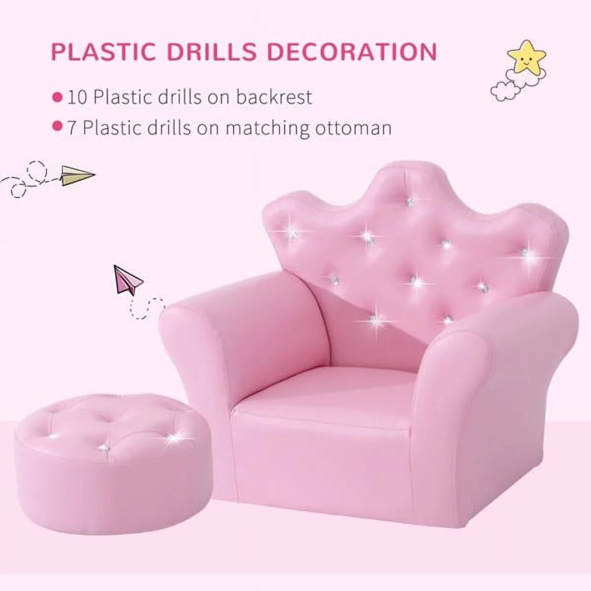 Kids Sofa Set with Footstool I1306