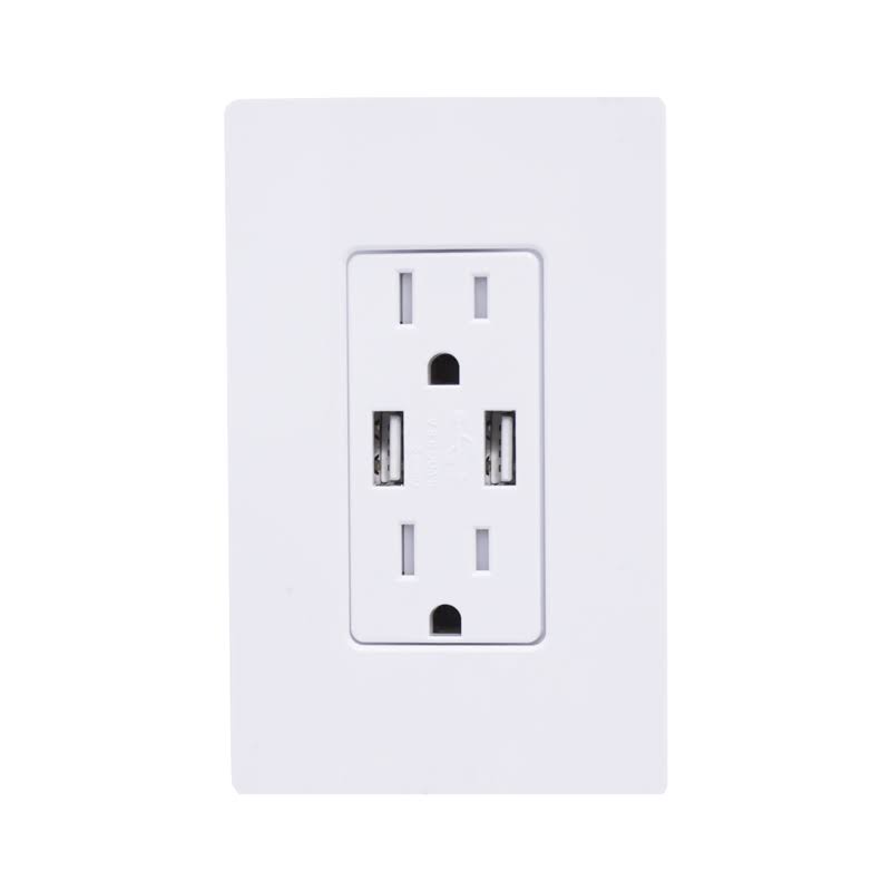 USB Tamper Resistant Receptacle White U68870