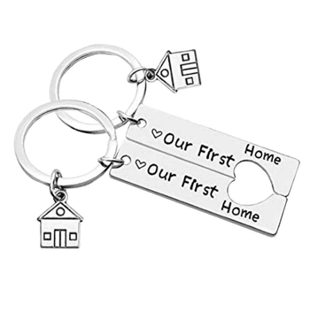 Our First Home Keychains New House Keychain House Keyrings Housewarming Gift Person Alarm Heavy Duty Key Ring Key Rings For Crafts Blank Keys Teasers For Women Womens Slim R882