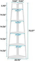 Gold 5 Tier Corner Bookshelf B3279