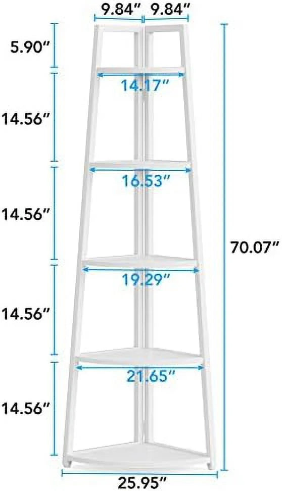 Gold 5 Tier Corner Bookshelf B3279
