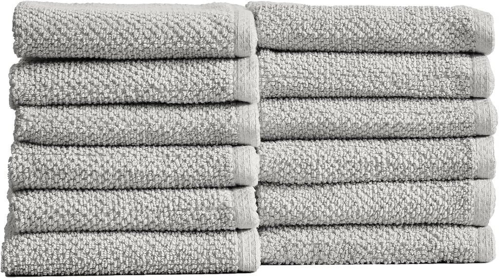Light Grey Set of 4 Cotton Quick-Dry Bath Towels U24873