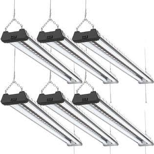 6 Pack Linkable Integrated LED Shop Light, 4 ft, 6000K Daylight X2538