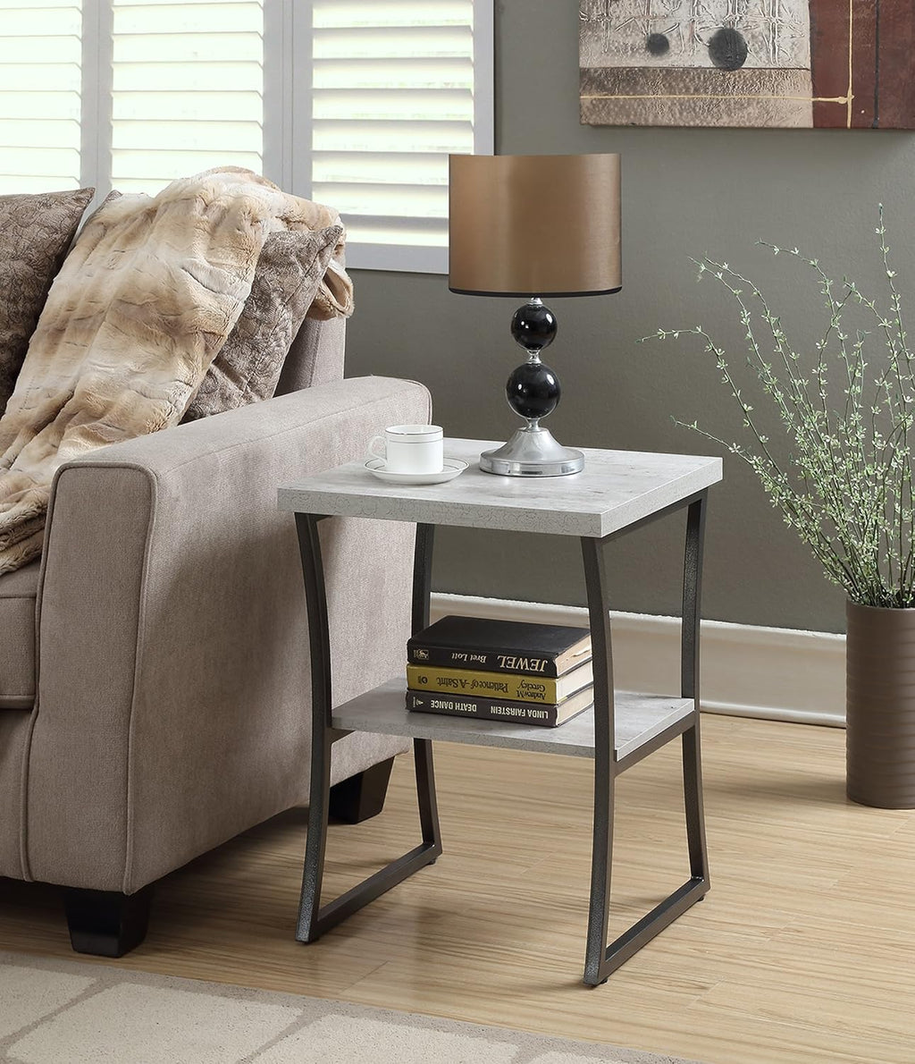 Faux Birch White Frame End Table Pack of 2 V3473