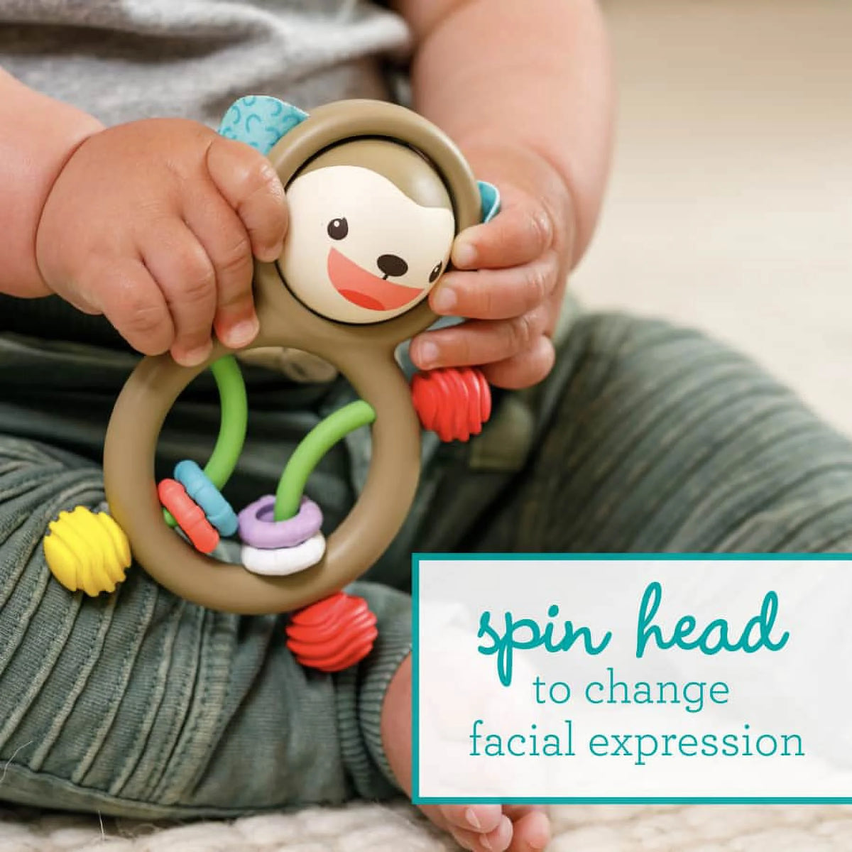 Multicolor Sensory Monkey Rattle F629
