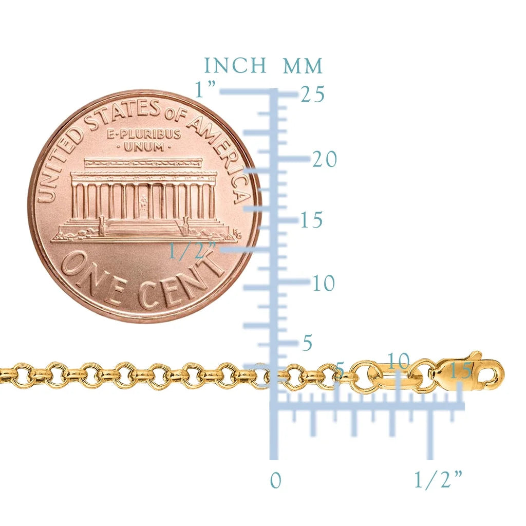 14K Yellow Gold 2.3MM Rolo Link Necklace K30631