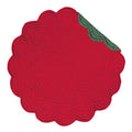 Red & Green Quilted 100% Cotton Round Christmas Placemat 17" J714265