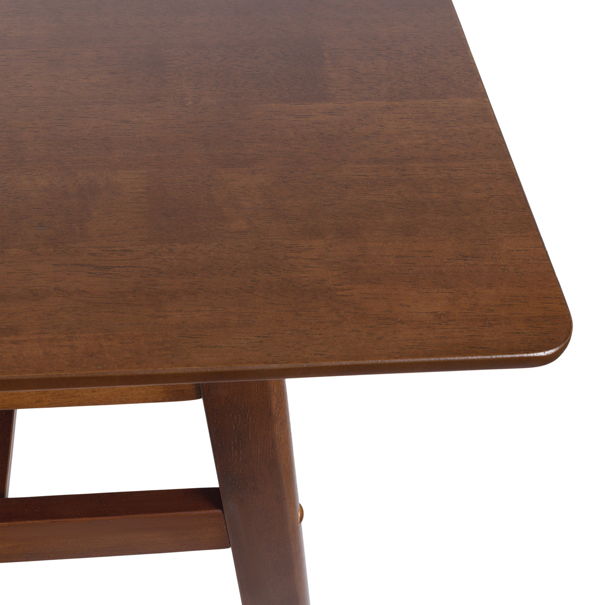 Walnut Brown Wooden Pub Table with Storage Shelf D4194
