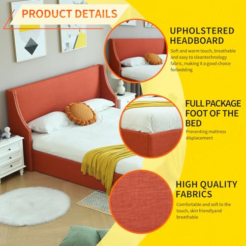 King Size Hydraulic Lift Bed with Gold Line Accents E6489
