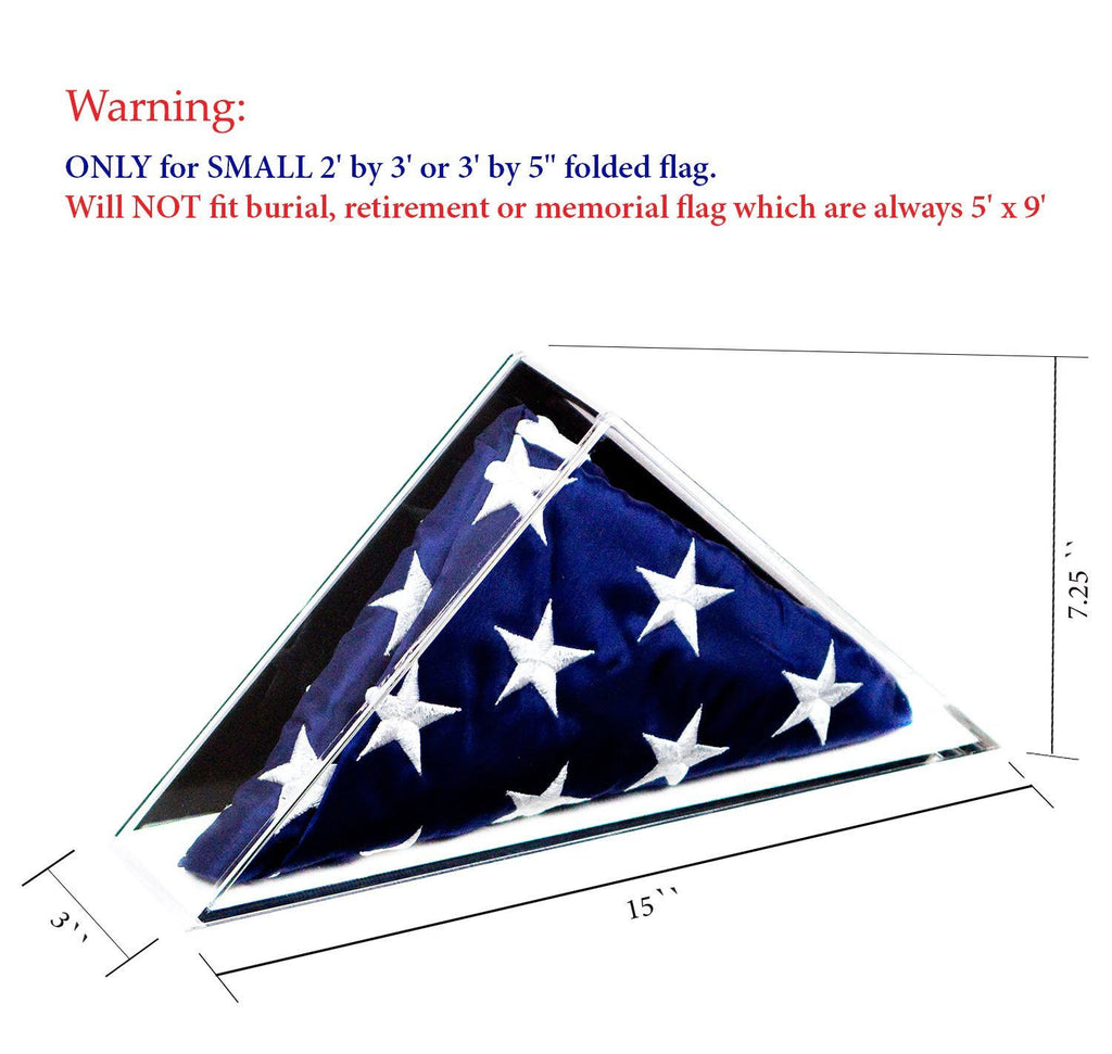Clear Acrylic American Flag Display Case Wall Mount Z327